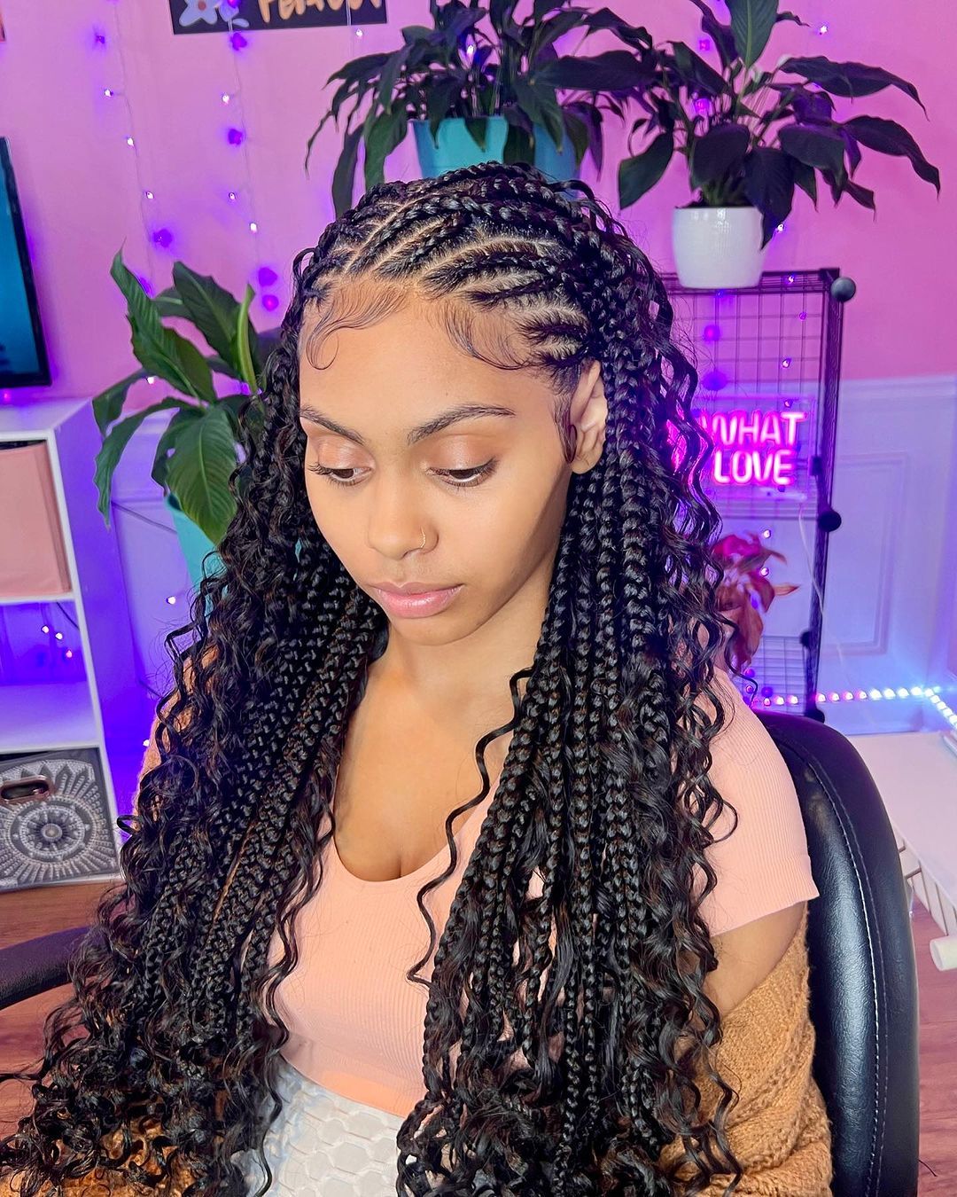 half boho knotless